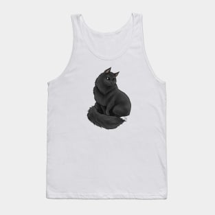 Cat - Siberian Cat - Black Tank Top